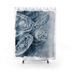 Sea Turtle Watercolor Art Blue Brushed Edge Shower Curtain 71X74 Home Decor
