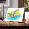 Sea Turtle Watercolor Art Ceramic Photo Tile Home Decor