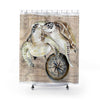 Sea Turtles Beige Compass Vintage Map Chic Shower Curtain 71X74 Home Decor