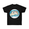 Sea Turtles Love Blue Cameo Watercolor Art Dark Unisex Ultra Cotton Tee Black / S T-Shirt