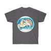Sea Turtles Love Blue Cameo Watercolor Art Dark Unisex Ultra Cotton Tee Charcoal / S T-Shirt