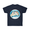 Sea Turtles Love Blue Cameo Watercolor Art Dark Unisex Ultra Cotton Tee Navy / S T-Shirt