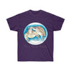 Sea Turtles Love Blue Cameo Watercolor Art Dark Unisex Ultra Cotton Tee Purple / S T-Shirt