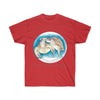 Sea Turtles Love Blue Cameo Watercolor Art Dark Unisex Ultra Cotton Tee Red / S T-Shirt
