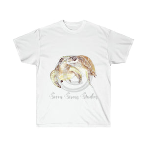 Sea Turtles Love Watercolor Art Ultra Cotton Tee White / S T-Shirt