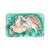 Sea Turtles Vintage Map Teal Ii Watercolor Bath Mat Large 34X21 Home Decor