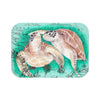 Sea Turtles Vintage Map Teal Ii Watercolor Bath Mat Small 24X17 Home Decor