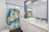 Sea Turtles Watercolor Art Blue Shower Curtain Home Decor