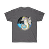 Seahorse Bat Whimsical Fantasy Ink Art Dark Unisex Ultra Cotton Tee Charcoal / S T-Shirt