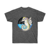 Seahorse Bat Whimsical Fantasy Ink Art Dark Unisex Ultra Cotton Tee Heather / S T-Shirt