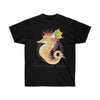 Seahorse Lady Orange Magenta Art Dark Unisex Ultra Cotton Tee Black / S T-Shirt