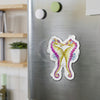 Seahorse Love Orange Purple Ink Watercolor Art Die-Cut Magnets Home Decor