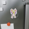 Seahorse Love Orange Purple Ink Watercolor Art Die-Cut Magnets Home Decor