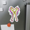 Seahorse Love Orange Purple Ink Watercolor Art Die-Cut Magnets Home Decor
