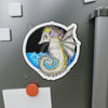 Seahorse Sea-Bat Whimsical Fantasy Ink Art Die-Cut Magnets Home Decor