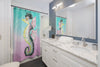 Seahorse Teal Pink Watercolor Art Shower Curtains Home Decor