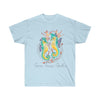 Seahorses And Algae Watercolor Art Ultra Cotton Tee Light Blue / S T-Shirt
