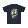 Seahorses And The Algae Watercolor Art Dark Unisex Ultra Cotton Tee Navy / S T-Shirt