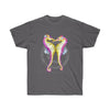 Seahorses Kiss Yellow Pink Watercolor Art Dark Unisex Ultra Cotton Tee Charcoal / S T-Shirt