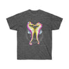 Seahorses Kiss Yellow Pink Watercolor Art Dark Unisex Ultra Cotton Tee Heather / S T-Shirt