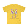 Seahorses Kiss Yellow Pink Watercolor Art Ultra Cotton Tee Daisy / S T-Shirt