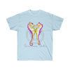 Seahorses Kiss Yellow Pink Watercolor Art Ultra Cotton Tee Light Blue / S T-Shirt
