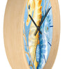 Seahorses Yellow Blue Love Watercolor Ink Art Wall Clock Home Decor