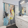 Shower Curtains - Barn Owl Landing Human Original Ink Artwork Home Decor