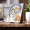 Siberian Tiger In He Snow Watercolor Art Ceramic Photo Tile Home Decor