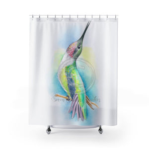 Singing Annas Hummingbird Watercolor Art Shower Curtain 71X74 Home Decor