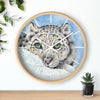 Snow Leopard Winter Watercolor Art Wall Clock Home Decor