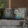 Steel Blue Octopus Kraken Compass Mauve Art Spun Polyester Square Pillow Case Home Decor