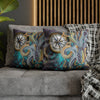 Steel Blue Octopus Kraken Compass Mauve Art Spun Polyester Square Pillow Case Home Decor