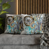 Steel Blue Octopus Kraken Compass Splash Art Spun Polyester Square Pillow Case Home Decor