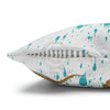 Steel Blue Octopus Kraken Compass Splash Art Spun Polyester Square Pillow Case Home Decor