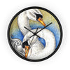 Swans Love Ink Art Wall Clock Black / 10 Home Decor