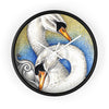 Swans Love Ink Art Wall Clock Black / White 10 Home Decor