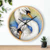 Swans Love Ink Art Wall Clock Wooden / Black 10 Home Decor