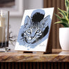 Tabby Bengal Cat Kitten Watercolor Art Ceramic Photo Tile 6 × 8 / Matte Home Decor