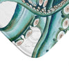 Teal Green Octopus Kraken Watercolor Art Bath Mat Home Decor