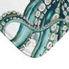 Teal Green Octopus Kraken Watercolor Art Bath Mat Home Decor