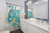 Teal Green Octopus Watercolor Ii Shower Curtain Home Decor