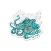 Teal Octopus And The Bubbles Ink Art Die-Cut Magnets 3 X / 1 Pc Home Decor