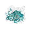 Teal Octopus And The Bubbles Ink Art Die-Cut Magnets 5 X / 1 Pc Home Decor