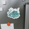 Teal Octopus And The Bubbles Ink Art Die-Cut Magnets Home Decor