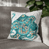 Teal Octopus Bubbles Art Spun Polyester Square Pillow Case 18 × Home Decor