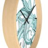 Teal Octopus Dance Ink Art Wall Clock Home Decor