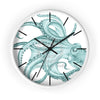 Teal Octopus Dance Ink Art Wall Clock Home Decor