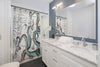 Teal Tentacles Ink Vintage Map Shower Curtain Home Decor