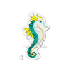 Teal Yellow Seahorse Ink Art Die-Cut Magnets 3 X / 1 Pc Home Decor